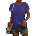 thumbnail image 3 of Hiiyo T-Shirt pour Femme à Manches Courtes, Col Ras du Cou, T-Shirt d'Été Décontracté (P-5TG), 3 of 6