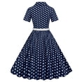 thumbnail image 5 of Birdeem Robe de Soirée Vintage à Manches Courtes et Col en V pour Femmes, Confortable pour l'Été, Imprimé à Pois, 5 of 5