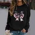 thumbnail image 2 of QATAINLAV Chandails contre le Cancer du Sein pour Femmes Manches Longues Ruban Rose Chandails à Enfiler Hauts Amples Décontractés Col Rond Chandails 2025 Tenues d'Automne Noir TG, 2 of 5