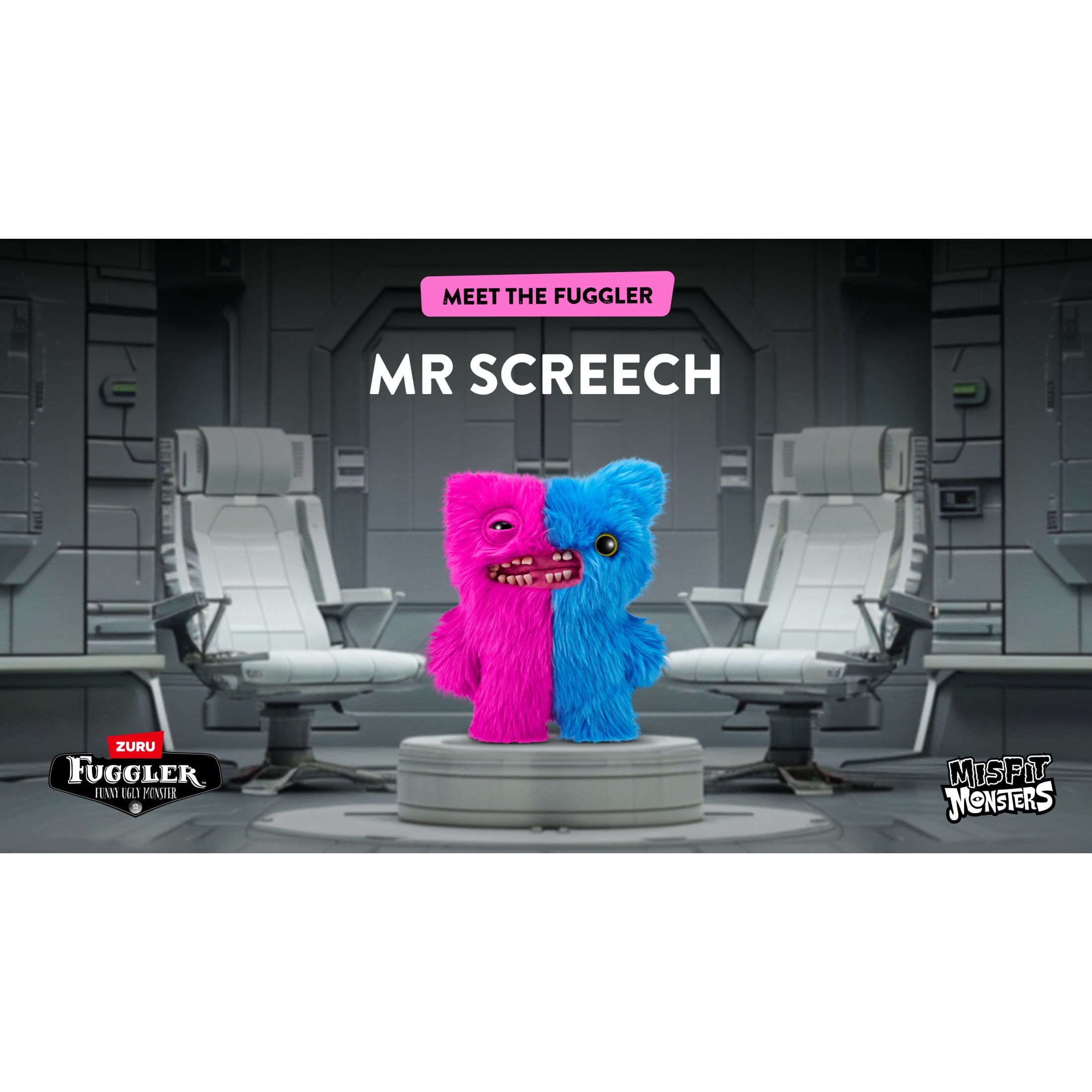 Fuggler Misfit Monsters 9-inch Series 1 (Mr Screech - Pink & Blue) by ZURU