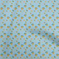 thumbnail image 1 of oneOone Polyester Spandex Light Blue Fabric Coffeeinated & Vaccinated Craft Projects Decor Fabric Printed By The Yard 56 Inch Wide, 1 of 4