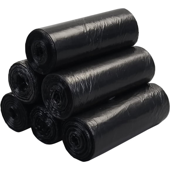 Tyminin 10 Gallon Black Trash Bag, 6 Rolls, 150 Bags