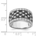 thumbnail image 2 of Bague en Argent Sterling 925 Rhodié Noir et Blanc Zircon Cubique à Damier, 2 of 2