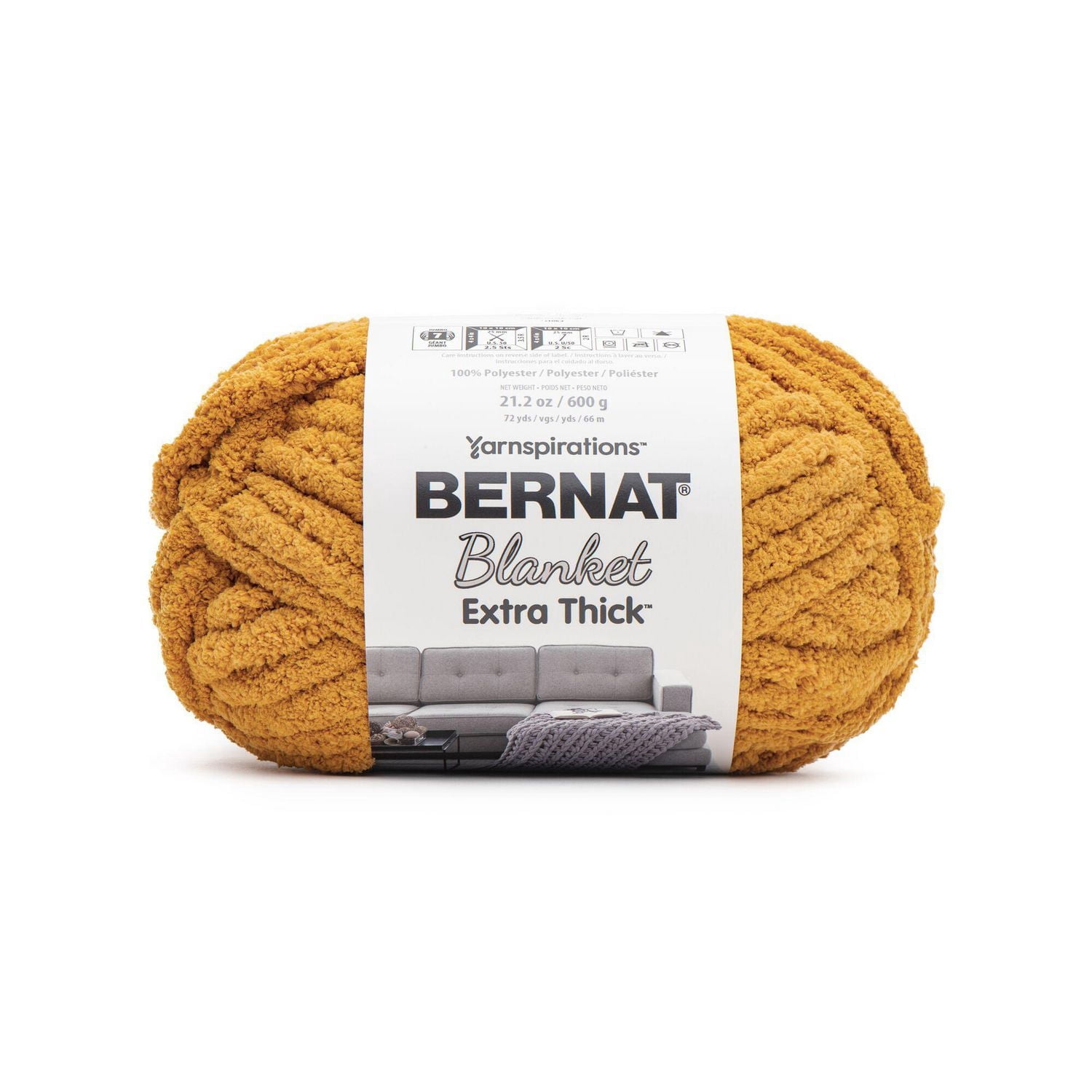 Bernat® Blanket Extra Thick™ #7 Jumbo Polyester Yarn, Gold 21.2oz/600g 72 Yards