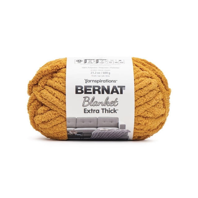 Bernat® Blanket Extra Thick™ #7 Jumbo Polyester Yarn, Gold 21.2oz/600g 72 Yards