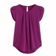 thumbnail image 3 of Chemises à Manches Courtes pour Femmes Chemisier en Chiffon Uni à Manches Courtes Col Rond Chemise Décontractée Blouse à Manches Courtes pour Femmes Blouses à Manches Courtes pour Femmes Hauts à Manches Courtes pour Femmes, 3 of 6