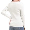thumbnail image 4 of Pompotops Fashion Woman Long Sleeve T Shirt Autumn Solid Loose Blouse Tops Button Sweatshirt, 4 of 9