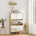 thumbnail image 2 of HOMCOM Armoire à Chaussures Étroite, Armoire de Rangement pour Chaussures à 3 Tiroirs Basculants, Blanc, 2 of 10