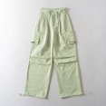 thumbnail image 2 of FAIWAD Women's High Waist Straight Wide Leg Drawstring Palazzo Pants with Pockets, 2 of 7