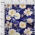 thumbnail image 2 of oneOone Rayonne Bleu Foncé Tissu Feuilles & Trèfle Robe Tissu Tissu Imprimé par la Cour 56 Pouces de Large, 2 of 5