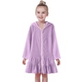 thumbnail image 2 of Peignoir à Capuche à Fermeture à Glissière pour Filles, Robe de Plage Absorbante pour Enfants, 2 of 6