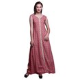thumbnail image 1 of Bimba Kurtis Indiennes Géométriques Roses pour Femmes, Anarkali Prête à Porter Unie, Robe Imprimée Kurti Indienne, XX-Grand, 1 of 6