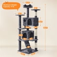 thumbnail image 4 of Yaheetech 62.5"H Cat Tree Tower with 3 Scratching Posts, Dark Gray, 4 of 9
