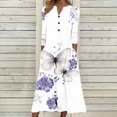thumbnail image 1 of Babysbule Liquidation Robes d'Automne pour Femmes Mode Femmes Décontracté Élégant Col Rond Imprimé Été Manches Longues Poches Robe, 1 of 5