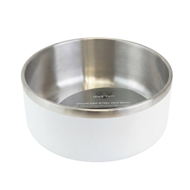 One Paw, Large Double Stainless Steel Dog Bowl, 2.1L (71 oz)