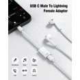 thumbnail image 2 of USB C to Lightning Headphone Audio Adapter, Type C Lightning Earphone Male to Female Converter with Charge/Data Transfer, Compatible with iPhone 17/16/15 Plus/Pro/Max, iPad Pro/Air 4/5/6, MacBook, 2 of 7