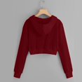 thumbnail image 3 of Babysbule Chandails à Capuchon pour Femmes Liquidation Femmes Décontracté Uni Manches Longues Fermeture Éclair Poche Chemise Chandail à Capuchon Chandail Hauts, 3 of 5