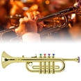 thumbnail image 1 of Birthday Present Kid Trumpet, Children Trumpet, Wind Instrument Golden Plastic Teaching Supplies For Stage Performances, 1 of 8
