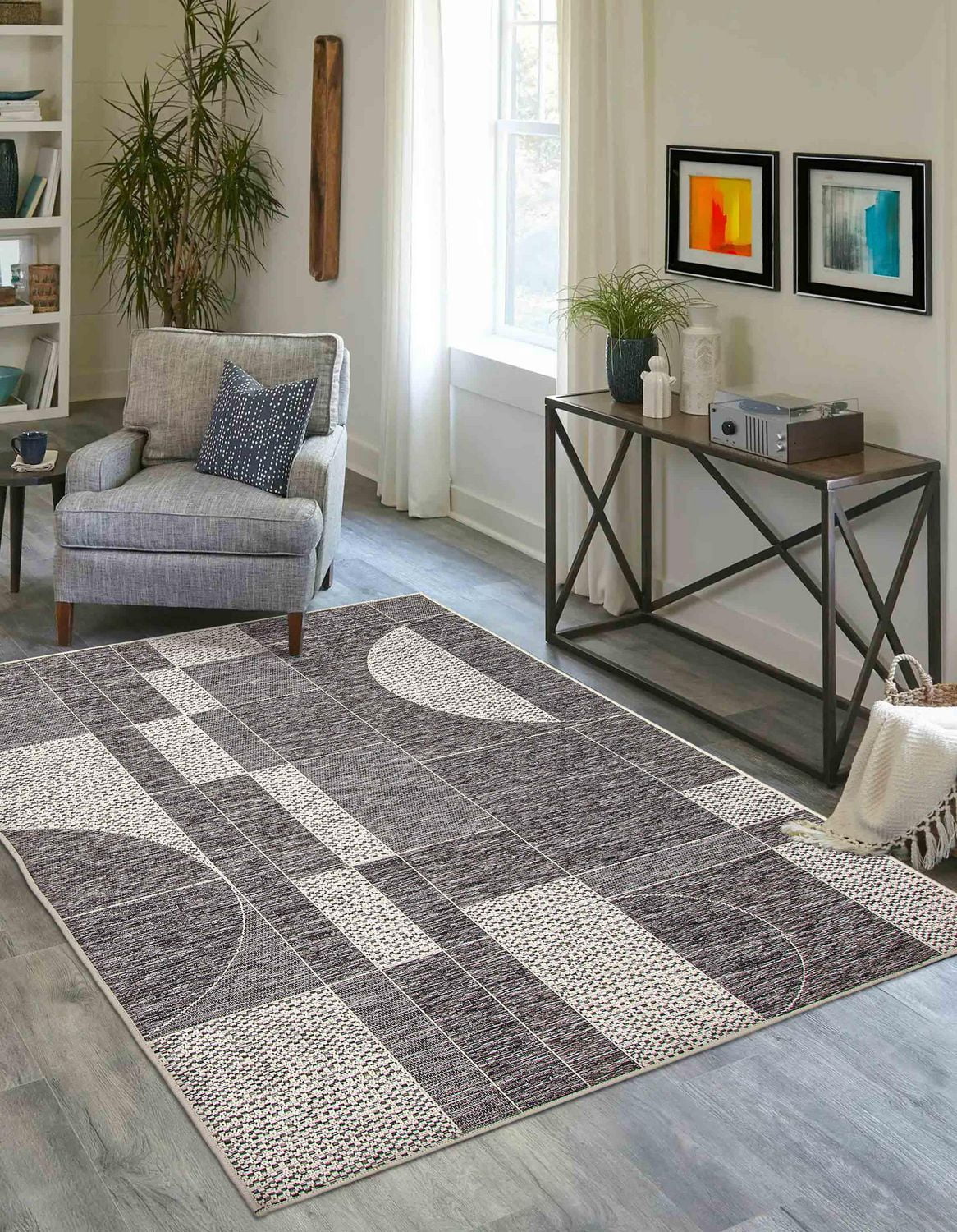 ECARPET Bodhi Nautical Coastal Area Rug for living room, bedroom, dining entrance, hallway and more.
