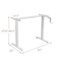 thumbnail image 2 of Gymax Cadre de Bureau à Manivelle Assis-Debout, Hauteur Réglable, Base Debout, Blanc, 2 of 10