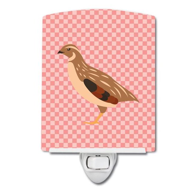 Carolines Treasures BB7955CNL Golden Phoenix Quail Pink Check Ceramic Night Light