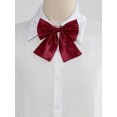 thumbnail image 2 of INSPIRE CHIC Nœud Papillon Pré-Noué pour Femme, Sangle Ajustable, Nœud Papillon, Couleur Unie, Taille Unique, Rouge Vin, 2 of 6