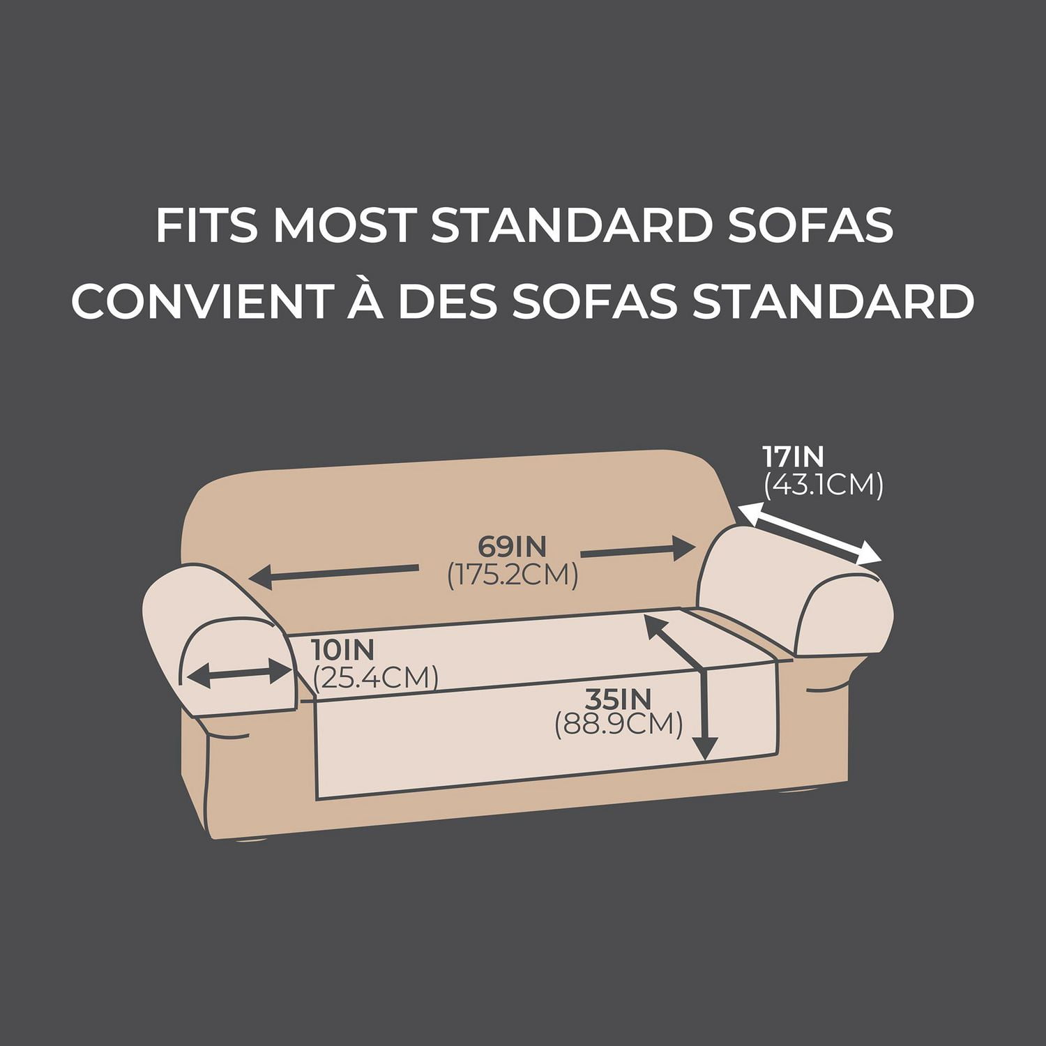 Housse de sofa en tissu faux sherpa imperméable SmartFit, housse de mobilier en 3 pièces, pour chiens et autres animaux de compagnie, Creme