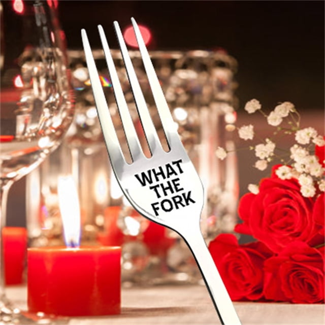 EGNMCR Forks 2PCS Engraved Fork Present For Husband Madam Family And Tableware Gift the Fork