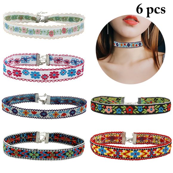 6PCS Choker Set Decorative Tattoo Chokers Choker Necklaces Set for Women