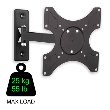 Techly 19" to 37" 1-Arm Tilt/Swivel LCD/LED TV Wall Mount - Tilt +/-12° - 180° Horizontally - VESA up to 200x200 mm - Holds up to 25 kg - Black
