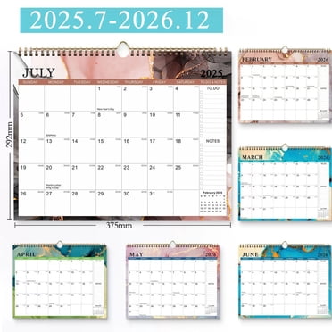 EGNMCR Calendrier Mural 2025-26 Calendrier de Planification Papier Épais Calendrier Annuel avec Plusieurs Jours Fériés pour la Planification et l'Organisation Calendrier Calendrier
