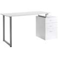 thumbnail image 1 of 47" White Computer Desk with Reversible Drawers - Home Office Writing Table | Metal Frame, 23.6" Wide | Ideal for Work & Study Spaces, 1 of 7