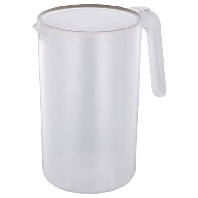 Miangastore 1Pc 2500ML Plastic Beverage Kettle Heat Resistant Cold Water Jug Juice Pitcher with Handle(Beige)