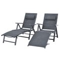 thumbnail image 1 of Patiojoy 2PCS Patio Reclining Chaise Lounge Outdoor Adjustable Folding Chair W/ 7 Backrest Positions & Removable Pillow, 1 of 9