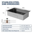 thumbnail image 3 of BeesClover Drop in Stainless Steel Sink, Single Bowl Top Mount Kitchen Sink, 3 of 9