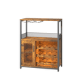 thumbnail image 1 of 3-Tier Wine Bar Cabinet with Detachable Wine Rack and Drawer, Industrial Sideboard and Buffet Cabinet with Glass Holder and Mesh Door, Durable and Stylish Storage Solution, 1 of 3