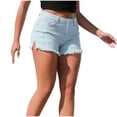 thumbnail image 4 of Yuyuzo Womens High Waisted Shorts Summer Stretchy Ripped Shorts Classic Solid Color Shorts with Pockets, 4 of 4