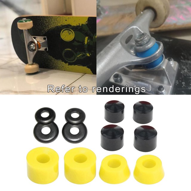 PU Choc Planche à Roulettes Rondelles de Remplacement de Bague Portent Résistant Écrous Camion Planche à Roulettes Longboard Accessoire - Jaune