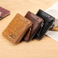 thumbnail image 3 of Mens RFID Blocking Leather Wallet Credit Card ID Holder Zipper Purse Waterproof, 3 of 8