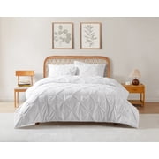 Home Trends 2-3 Piece White Pintuck Duvet Cover Set