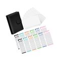 thumbnail image 1 of fastboy PU Leather Notebook Binder Clear Binder Pockets Budget Envelope Black, 1 of 5
