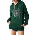 thumbnail image 1 of Faithtur Femmes Sweat à Capuche, Manches Longues à Capuche Broderie Cobweb Coeur Pull-Over Casual Tops, 1 of 9
