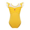 thumbnail image 1 of CHUANK Kids Girls Ballet Dance Gymnastics Leotard Tutu Ruffle Sleeve Ruched Mesh Bodysuit Ballerina Dancing Class Performance Dancewear, 1 of 7