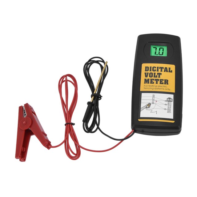 Electric Fence Voltage Tester, Digital Voltage Meter 200-9900V Clip Design Easy To Operate With Backlight For Home Livestock Fences