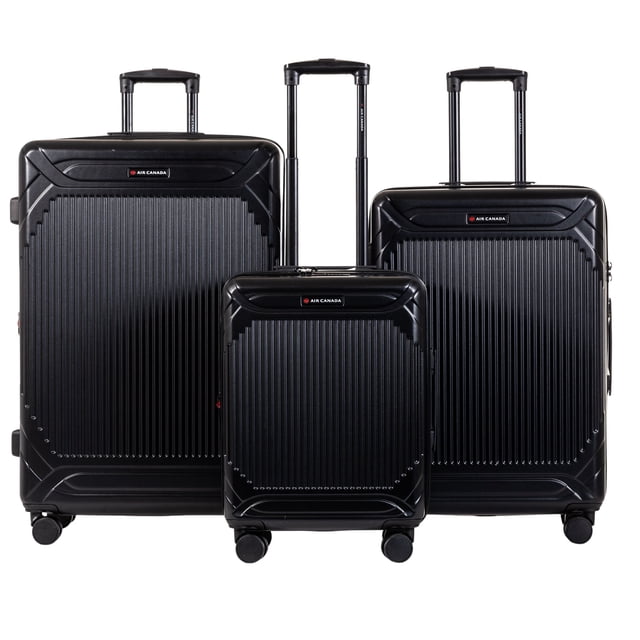 AIR CANADA Milan – Ensemble de 3 Valises Rigides, Léger, Valise Rigide Extensible avec Roues Pivotantes pour le Voyage. Valises de 28 Pouces et 24 Pouces Grandes et Bagage de Cabine