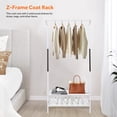 thumbnail image 2 of Metal Clothes Rack, Z-Frame Garment Rack Hanging Clothing Shelf with 2-Tier Storage Shelves, White, 2 of 9