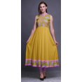 thumbnail image 2 of Bimba Goldenrod Floral Indien Kurti Long pour Femmes Tenue de Fête Imprimée Sans Manches Anarkali Kurti Robe X-Small, 2 of 6