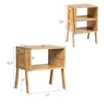 thumbnail image 2 of Costway Ensemble de 2 Tables de Nuit en Bambou Empilables Table de Canapé Table de Chevet avec Tablette de Rangement, 2 of 10