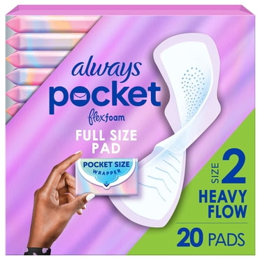 Always Pocket with FlexFoam Pads, Size 2, Heavy Flow, with Wings, Unscented