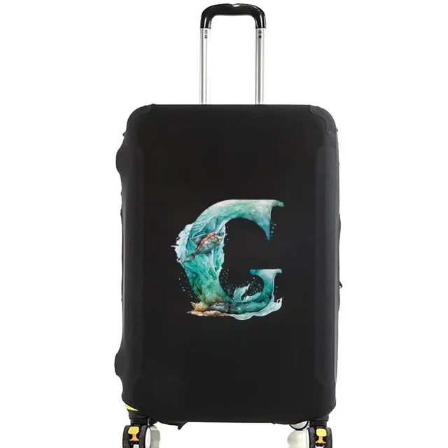 Luggage Covers Protective Cover Travel Luggage Scratch Proof Dust Cover Reusable Dust Cover Washable Fish Letter Print Pattern 8fish letter G L